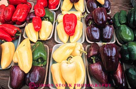 Stock Photo #6669: keywords - color colorful crop crops display food fruit horz market pepper peppers produce sales vegetable