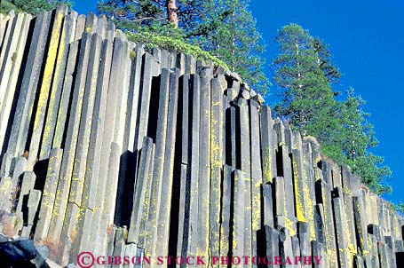 Stock Photo #7105: keywords -  aged aging array basalt bizarre california column columnar columns curious devils different earth environment flow form formation geologic geological geology geometric geometry hard harden hardened horz lava lots many monument multitude national nature parallel pattern physical postpile rock science split splitting stand standing stone strange strata stratum tall unusual upright vertical volcanic volcano