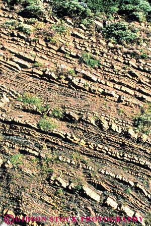 Stock Photo #7143: keywords -  california deposit earth environment form formation franciscan geologic geological geology hard harden hardened layer nature physical rock sandstone science seafloor sediment sedimentary strata stratum vert