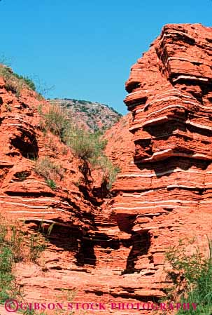 Stock Photo #7146: keywords -  canyon deposit duro earth environment form formation geologic geological geology hard harden hardened layer layers nature palo park physical pink rock sandstone science seafloor sediment sedimentary state strata stratum texas vert