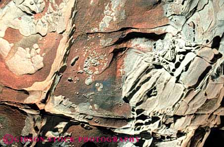 Stock Photo #7154: keywords -  abstract abstraction california earth environment erode erodes eroding erosion form fort geologic geological geology hard harden hardened horz layer layers nature physical pink red rock ross sandstone science seafloor sediment sedimentary sediments strata stratum