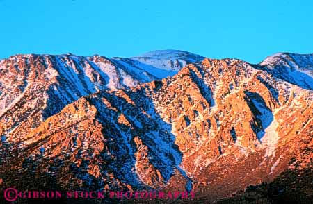 Stock Photo #7170: keywords -  alpine batholith california dawn eastern environment escarpment geologic geological geology granite horz landscape mountain mountains nature outdoor peak peaks relief rock rugged scenery scenic sierra snow sunrise terrain uplift wild wilderness winter