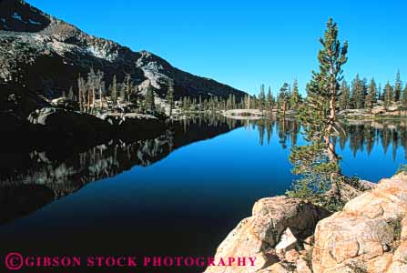 Stock Photo #7187: keywords -  alpine batholith california clean environment geologic geological geology granite horz lake landscape mountain national nature ottoway outdoor park peak peaks pristine pure reflection relief rock rugged scenery scenic terrain uplift water wild wilderness yosemite