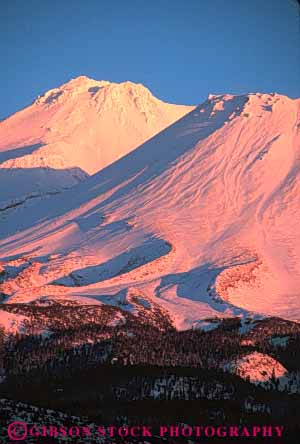 Stock Photo #7197: keywords -  alpine barren california cascade cold desolate desolation environment freeze freezing froze frozen geologic geological geology high hostile ice icy inhospitable landscape mount mountain mountains mt mt. nature orange outdoor peak peaks pink pristine range relief rock rugged scenery scenic shasta slope sloping snow steep summit sunset tall terrain uplift vert volcanic volcanism volcano volcanoes white wild wilderness winter