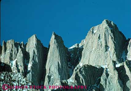 Stock Photo #7205: keywords -  alpine barren batholith california desolate desolation environment geologic geological geology granite high horz hostile inhospitable landscape mount mountain mountains mt mt. nature outdoor peak peaks pinnacle pinnacles range relief rock rugged scenery scenic sierra sierras slope sloping spire spires steep summit tall terrain uplift whitney wild wilderness