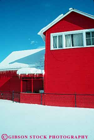 Stock Photo #7234: keywords -  climate climatology cold color freeze freezing frozen home ice icy nature precipitation red residence residential season snow vert weather winter