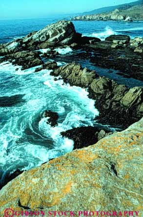 Stock Photo #7261: keywords -  california coast coastal continent curve edge ft land landscape marine maritime nature ocean redwood rock rocks rocky ross scenery scenic sea seascape seashore shore shoreline spiral surf swirl swirling turn vert wave waves