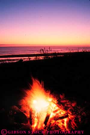 Stock Photo #7276: keywords -  beach burn burning camp campfire dawn dusk fire flame heat hot landscape mood moody national nature olympic park scenery scenic sun sunrise sunset vert warm washington wood
