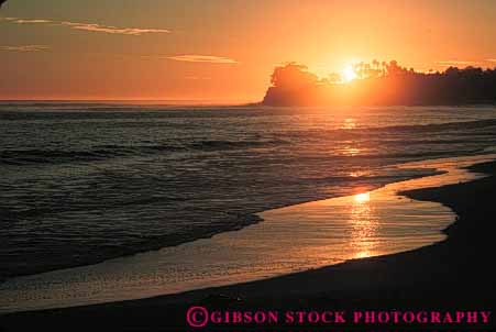 Stock Photo #7278: keywords - barbara beach california coast coastal dawn dusk horz landscape mood moody nature sand santa scenery scenic sun sunrise sunset surf warm water