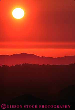 Stock Photo #7311: keywords -  color colorful dawn dusk hill hills landscape mood moody mountain mountains nature orange red ridge scenery scenic sun sunrise sunset vert warm