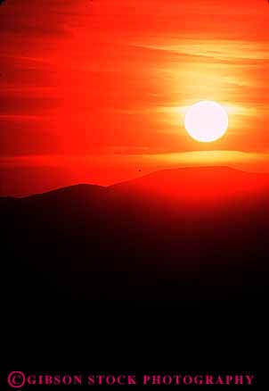 Stock Photo #7312: keywords -  color colorful dawn dusk hill hills landscape mood moody mountain mountains nature orange red ridge scenery scenic sun sunrise sunset vert warm