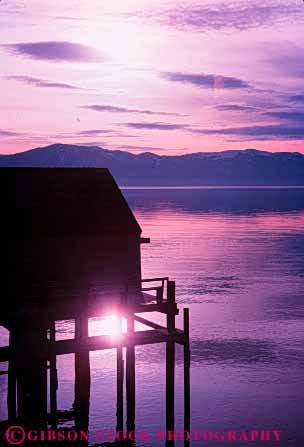 Stock Photo #7314: keywords - boat california dawn dock dusk lake landscape mood moody nature pink scenery scenic sun sunrise tahoe vert warm