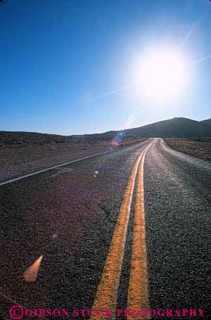 Stock Photo #7399: keywords -  abstract abstraction abstracts bright burst celestial desert double highway light nevada over road route sky solar star street sun sunny sunshine vert yellow