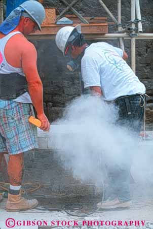 Stock Photo #7462: keywords -  air airborne breath breathing cloud clouds construction cutting dust eye hazard hazardous health irritant irritate job occupation occupational particle particles pollute polluted polluting pollution power saw stone vert vision with work workers