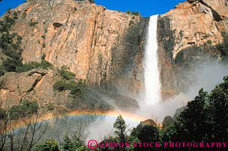 Stock Photo #7000: keywords -  bridelvail bubble bubbles california canyon cascade cascades churn churning churns clean clear cliff creek environment fall falling falls flow flowing flows fresh freshwater granite gravity horz landscape mist moisture national nature park pour pours prism pure rainbow river scenic sparkle sparkling spectrum spray steep stream turbulence turbulent wall water waterfall yosemite