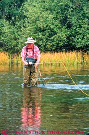 Stock Photo #10933: keywords - alone au citizen citizens elderly fish fisherman fishermen fishes fishing fly for man mature men michigan old peaceful pole quiet recreation released river rivers sable senior serene solitary solitude sport sports stream streams summer trout vert wadding wade