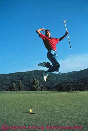 Stock Photo #5562: keywords -  air born club country course express expression golf golfer golfers golfing grass green happy joy jump lawn leap man outdoor outdoors outside practice recreation released skill sport summer thrill vert