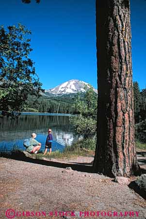 Stock Photo #5583: keywords -  bond bonding boy california conditioning dad exercise explore father fit fitness hike hikers hiking lake lassen man manzanita mountain move national outdoor outdoors outside park physical physically relax released son summer together vert walk walker walking water workout