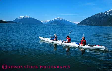 Stock Photo #5638: keywords -  action activity adventure alaska boat boater boating coast exercise explore fiberglass float friend fun group haines horz kayak kayaker kayaking landscape material ocean outdoor outdoors outside paddle paddler paddling plastic recreation rubber scenic sea seascape shore splash sport summer synthetic three trip vacation water wilderness