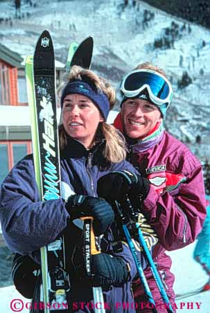 Stock Photo #3541: keywords -  affection aspen colorado cooperate couple equipment health husband man outdoor recreation released share ski snow sport sports team together vert wife winter woman
