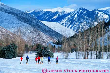 Stock Photo #5722: keywords -  adventure class cold country cross crosscountry equipment exercise explore group horz idaho landscape mountain nordic outdoor outdoors outside recreation resort scenic season ski skier skiers skiing snow sport sports sun travel trip vacation valley winter