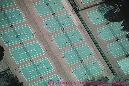 Stock Photo #5826: keywords - aerial court courts horz outdoors outside play racket racquet summer tennis