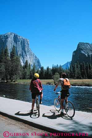 Stock Photo #5849: keywords -  balance bicycle bicycling bike california couple friend human landscape look merced national park pause peddle power recreation relax relaxed ride river roll scenic see sport steer summer transportation two vert view wheel wheels yosemite