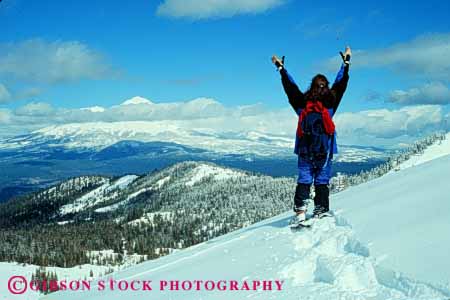 Stock Photo #5875: keywords -  achieve achievement adventure alone arm arms body cold effort exercise explore glad hale happy hike horz landscape nature outdoor outdoors outside play private quiet recreation released reward scenic season snow snowshoe snowshoeing snowshoers solitary solitude sport success successful trek walk white wilderness winter woman