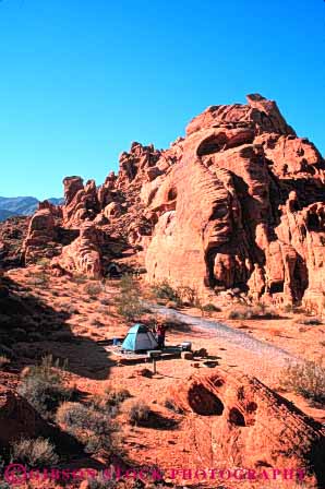 Stock Photo #5897: keywords -  adventure camp camper camping desert explore fire nevada of outdoor outdoors outside park recreation rock rocky scenic sport state summer tent travel trip vacation valley vert