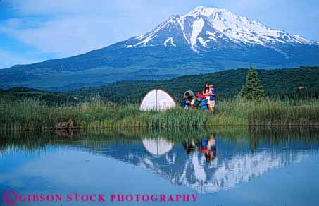 Stock Photo #5902: keywords -  adventure alone backpack backpacker backpacking california calm camp camper camping daughter explore family father horz lake mother mount mountain outdoor outdoors outside peaceful pond quiet recreation reflection released serene share shasta solitary solitude son sport summer tent together travel trip vacation