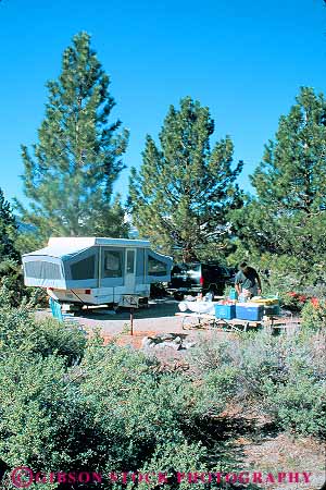 Stock Photo #12603: keywords -  california camp camper campers camping camps june lake man outdoor outside recreation released tent trailer vert