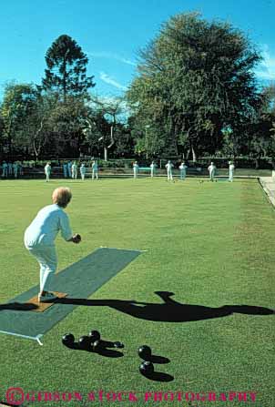 Stock Photo #5906: keywords -  active aim ball balls bowl bowling california citizen elderly francisco grass lawn mature old outdoor outdoors outside recreation roll san senior seniors skill smooth sport summer team uniform vert white woman