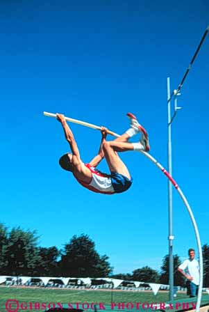Stock Photo #3539: keywords - achieve and athlete field man motion over pole released sports success summer track up upward vault vert vigorous