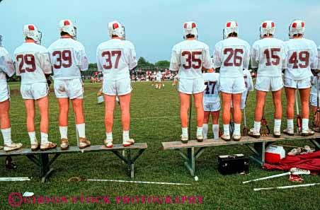 Stock Photo #5952: keywords - athlete athletes athletic collage college compete competing competition competitors contest equipment field game glove gloves group helmet helmets horz lacrosse male meet men number numbers players protect protection protective recreation row run runners running safety sport sports stand team together uniform uniforms
