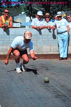 Stock Photo #5955: keywords -  alley ball bend boccie count court elderly field game mature measure men old outdoor outdoors outside play player players score sport sports team vert