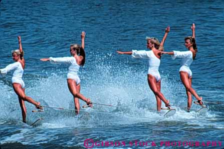 Stock Photo #5959: keywords -  aquatic balance bathing beauty boat careful caution cooperate cooperating cooperation costume costumed fall four gender group handle hold horz lake line mixed outdoor outdoors outside perform performance performers pond practice pretty pull pulled rope sensuous sex sexy show showing ski skier skiers skiing skill skin slide splash steady strength suit summer swim teamwork tension together tow unison unity water white woman women