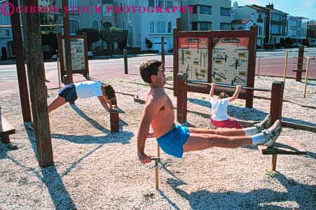 Stock Photo #6199: keywords -  agile agility body ca california child conditioning endurance exercise family father fit fitness flex flexibility flexible francisco horz mother muscle parcourse physical physically push released san share strength strengthen team together train training workout