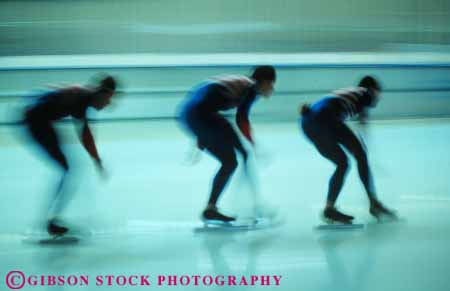 Stock Photo #6245: keywords -  action balance blur blurred cold dynamic exercise fit fitness fun glide group horz ice motion move movement moving physical physically play posture practice race racers racing recreation rink skate skater skates skating slide speed sport sports three winter