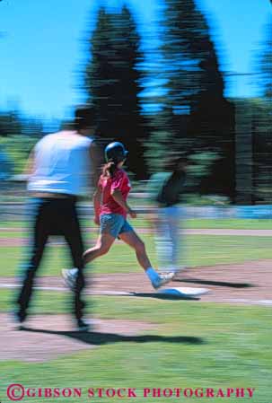 Stock Photo #6267: keywords -  action base baseball bases dynamic game girl motion move movement moving play player recreation run runner running runs sport sports summer team teen teenage teenager teenagers teens vert woman youth