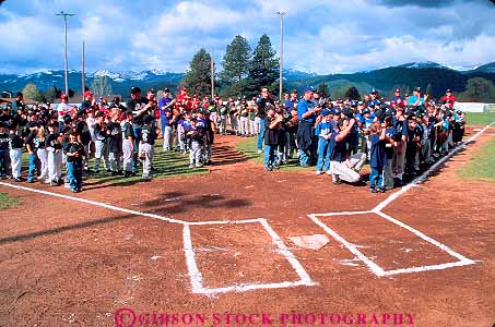 Stock Photo #12312: keywords -  baseball california ceremonies ceremony child children game games group groups horz league little mt opening outdoor outside recreation ritual rituals season shasta softball sport sports summer team teams