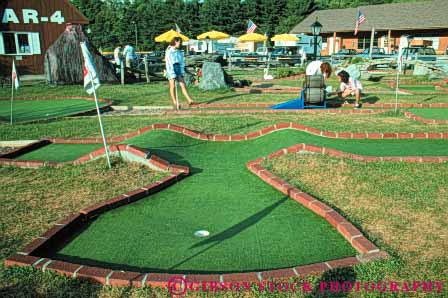 Stock Photo #6295: keywords -  ball challenge challenging club contest course family fun game golf golfer golfers golfing horz miniature outdoor outdoors outside play player players playing putt putter putters putting recreation roll rolling score skill sport sports summer vacation
