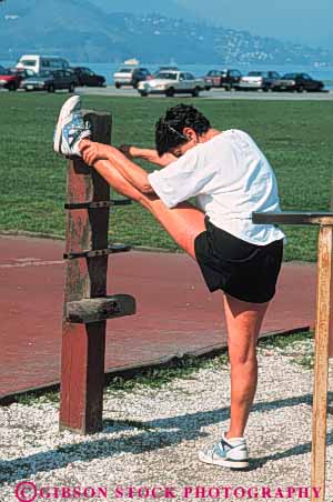 Stock Photo #6321: keywords - aerobic athlete athletic condition conditioning exercise exercising exert exerting exertion fit fitness flex flexibility flexible flexing health limber loose loosen loosening muscle outdoor outdoors outside physical physically recreation relax relaxed relaxing runner sport strength strengthen strengthening stretch stretching summer tone up vert vitality warm warmup woman