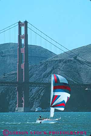 Stock Photo #10798: keywords -  boat boating boats bridge bridges california francisco gate golden recreation sail sailboat sailboats sailing san sport vert