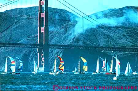 Stock Photo #10799: keywords - boat boating boats bridge bridges california fleet francisco gate golden horz lots many multitude numerous recreation sail sailboat sailboats sailing san sport