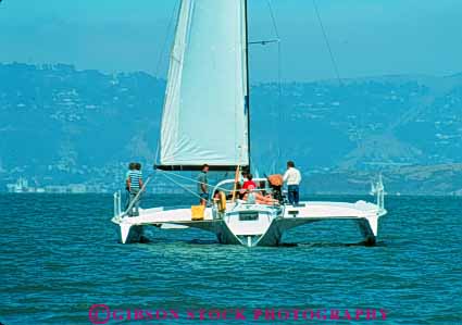Stock Photo #10815: keywords - air bay boat boating boats california francisco horz multihull power push pushing recreation sail sailboat sailboats sails san sport three trimaran trimarans wind