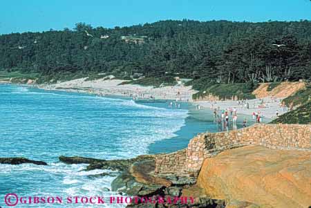 Stock Photo #10854: keywords - (near ) beach beaches california carmel city coast coastal horz landscape landscapes monterey near ocean overview people scenery scenic sea seashore shore shoreline surf water