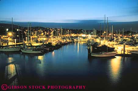 Stock Photo #10882: keywords - boat boats california dark dusk evening harbor harbors horz lighting lights marina marinas monterey moor moored night port