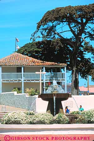 Stock Photo #10886: keywords -  american attraction building california coast coastal custom destination historic history house maritime monterey plaza seashore shore shoreline site sites tourist travel vert