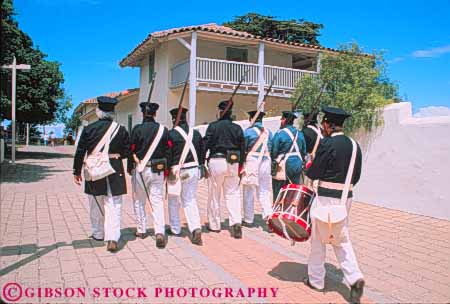 Stock Photo #10893: keywords -  actor actors american california display era historic history horz mexican monterey old park present preserve preserved reenactment site sites soldier soldiers spanish state uniform uniforms vintage