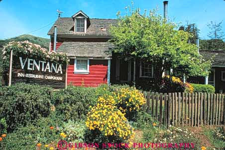 Stock Photo #10900: keywords - big building cabin california coast coastal highway horz inn inns landscape landscapes monterey near one remote romantic rustic scenery scenic seashore shore shoreline sur surf ventana